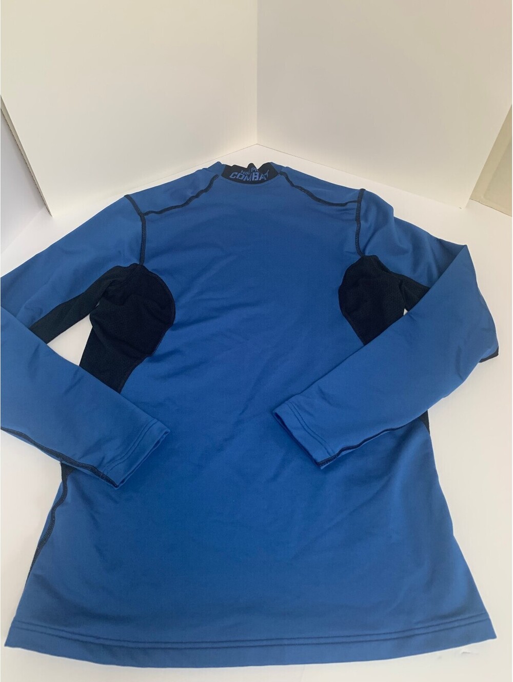 Nike Pro Combat Dri Fit Men's Blue Long Sleeve Compression Shirt Size M